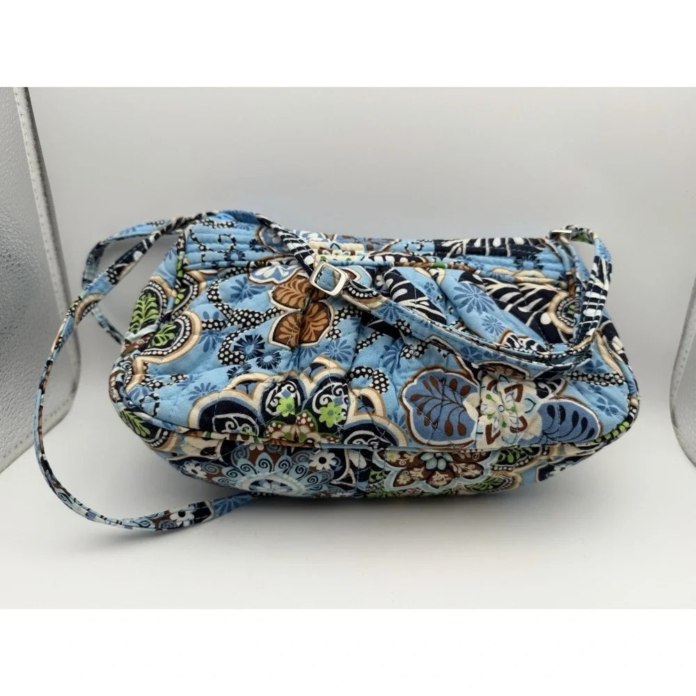 Vera Bradley Blue Green Brown White Paisley Quilted Crossbody